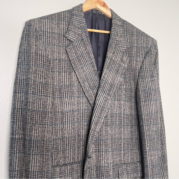 Guy Laroche Vintage 100% Silk Plaid Blazer 46 L - Picture 3 of 9